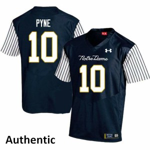 Men Notre Dame Fighting Irish Drew Pyne #10 Alternate Authentic NCAA Navy Blue Jerseys 369503-511