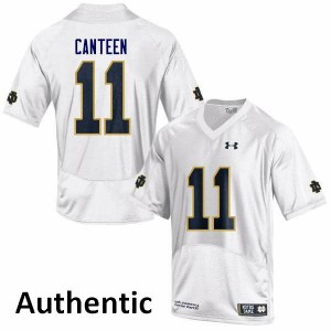Mens Notre Dame Fighting Irish Freddy Canteen #11 White Authentic Player Jersey 482265-605