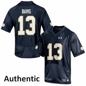 Men Notre Dame Fighting Irish Avery Davis #13 Navy Authentic NCAA Jerseys 736282-358