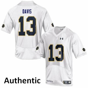 Mens Notre Dame Fighting Irish Avery Davis #13 White Authentic Stitch Jerseys 271163-908