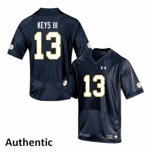 Men's Notre Dame Fighting Irish Lawrence Keys III #13 Navy Authentic Embroidery Jersey 914979-465
