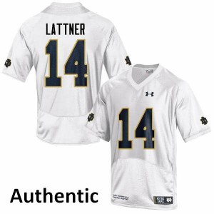 Mens Notre Dame Fighting Irish Johnny Lattner #14 Alumni White Authentic Jersey 518684-977