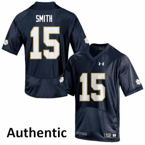 Men's Notre Dame Fighting Irish Cameron Smith #15 Navy Stitched Authentic Jerseys 728261-597