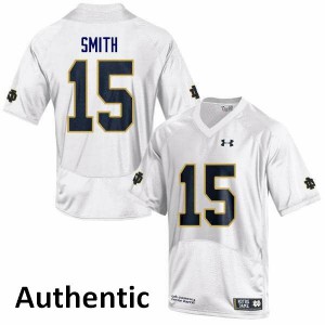 Men's Notre Dame Fighting Irish Cameron Smith #15 Authentic Stitch White Jersey 493286-822