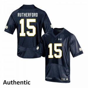 Mens Notre Dame Fighting Irish Isaiah Rutherford #15 Navy Official Authentic Jerseys 492000-896