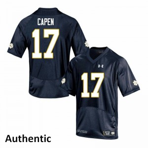 Mens Notre Dame Fighting Irish Cole Capen #17 Football Authentic Navy Jersey 178113-480