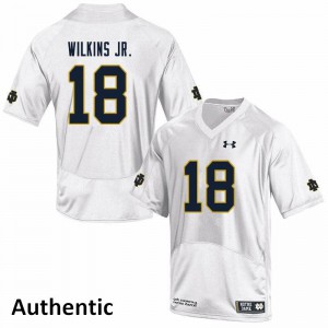 Mens Notre Dame Fighting Irish Joe Wilkins Jr. #18 White Authentic Stitch Jerseys 622967-564