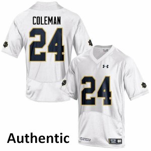 Men Notre Dame Fighting Irish Nick Coleman #24 White Authentic Official Jersey 130112-411