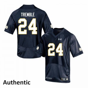 Men's Notre Dame Fighting Irish Tommy Tremble #24 Navy NCAA Authentic Jersey 567290-559