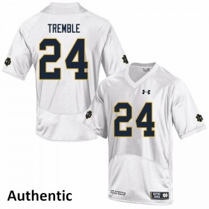 Men's Notre Dame Fighting Irish Tommy Tremble #24 White Authentic Stitched Jerseys 423226-708