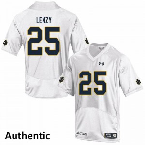 Mens Notre Dame Fighting Irish Braden Lenzy #25 Authentic White College Jersey 819626-108