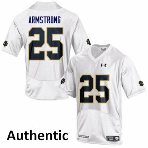 Mens Notre Dame Fighting Irish Jafar Armstrong #25 White Authentic Official Jerseys 845914-882