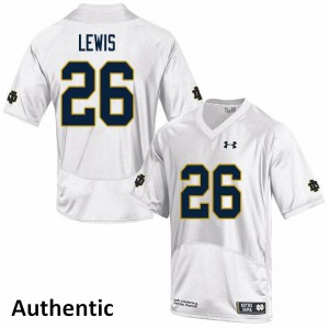 Men's Notre Dame Fighting Irish Clarence Lewis #26 Football White Authentic Jerseys 204351-485