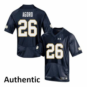 Men Notre Dame Fighting Irish Temitope Agoro #26 Stitched Navy Authentic Jersey 293755-568