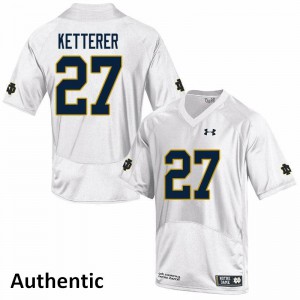 Mens Notre Dame Fighting Irish Chase Ketterer #27 Authentic NCAA White Jerseys 167830-722