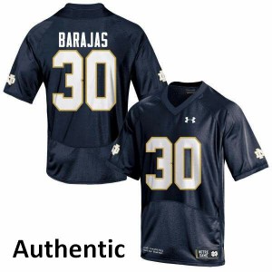 Mens Notre Dame Fighting Irish Josh Barajas #30 Embroidery Authentic Navy Blue Jersey 151004-698