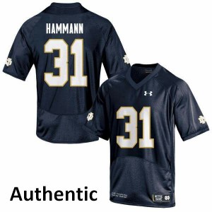 Men Notre Dame Fighting Irish Grant Hammann #31 Navy Authentic Embroidery Jerseys 854468-338