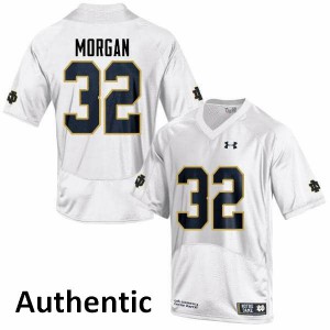 Men Notre Dame Fighting Irish D.J. Morgan #32 White Official Authentic Jerseys 784819-847