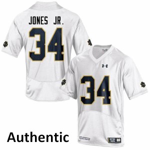 Mens Notre Dame Fighting Irish Tony Jones Jr. #34 High School White Authentic Jersey 718271-192