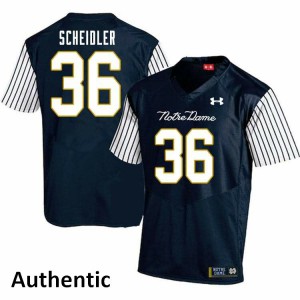 Men Notre Dame Fighting Irish Eddie Scheidler #36 Alternate Authentic Navy Blue Embroidery Jerseys 142790-234