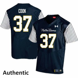Men's Notre Dame Fighting Irish Henry Cook #37 Alternate Authentic NCAA Navy Blue Jerseys 237786-801