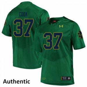Mens Notre Dame Fighting Irish Henry Cook #37 High School Authentic Green Jersey 521976-203
