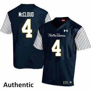 Mens Notre Dame Fighting Irish Nick McCloud #4 Alternate Authentic Official Navy Blue Jerseys 539485-958
