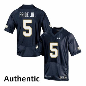 Men's Notre Dame Fighting Irish Troy Pride Jr. #5 Navy Authentic Embroidery Jersey 186074-613