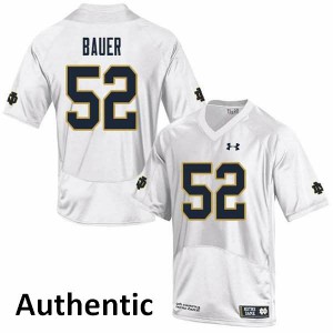 Men's Notre Dame Fighting Irish Bo Bauer #52 White Authentic Official Jerseys 284450-201