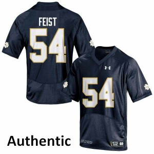 Mens Notre Dame Fighting Irish Lincoln Feist #54 Stitched Navy Blue Authentic Jersey 938111-982