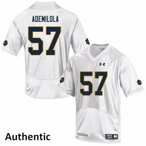 Mens Notre Dame Fighting Irish Jayson Ademilola #57 White Embroidery Authentic Jersey 836106-294