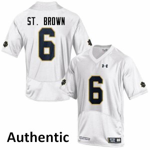 Mens Notre Dame Fighting Irish Equanimeous St. Brown #6 White Authentic Alumni Jersey 574745-698