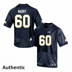 Men's Notre Dame Fighting Irish Cole Mabry #60 College Navy Authentic Jersey 962335-600