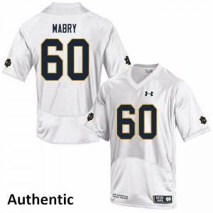 Men's Notre Dame Fighting Irish Cole Mabry #60 Official White Authentic Jersey 410922-838