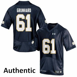 Mens Notre Dame Fighting Irish Colin Grunhard #61 Navy Authentic Player Jersey 779704-107