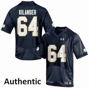 Mens Notre Dame Fighting Irish Ryan Kilander #64 Authentic NCAA Navy Blue Jerseys 389657-379