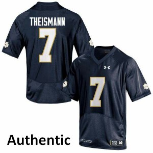 Mens Notre Dame Fighting Irish Joe Theismann #7 Stitched Authentic Navy Blue Jerseys 149215-604