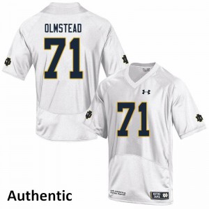 Men Notre Dame Fighting Irish John Olmstead #71 White Stitched Authentic Jersey 437600-144