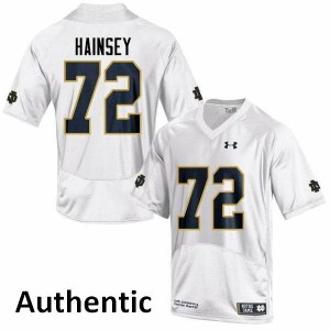 Men's Notre Dame Fighting Irish Robert Hainsey #72 Embroidery White Authentic Jersey 614453-987