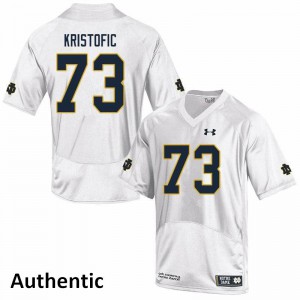 Men's Notre Dame Fighting Irish Andrew Kristofic #73 White Authentic Embroidery Jersey 207361-276