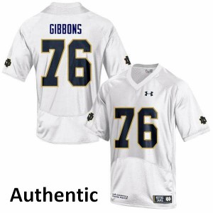 Men's Notre Dame Fighting Irish Dillan Gibbons #76 Authentic White Stitched Jerseys 237544-825