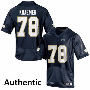 Men's Notre Dame Fighting Irish Tommy Kraemer #78 Embroidery Navy Blue Authentic Jerseys 195906-834