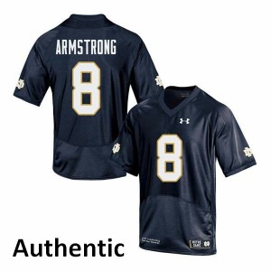 Mens Notre Dame Fighting Irish Jafar Armstrong #8 Stitched Authentic Navy Jersey 783636-132
