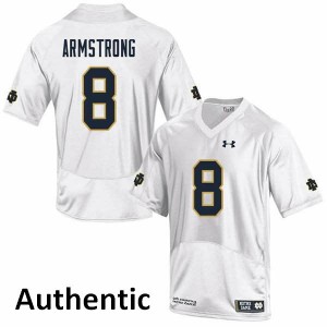 Men's Notre Dame Fighting Irish Jafar Armstrong #8 Authentic Stitched White Jerseys 553552-663