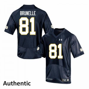Men's Notre Dame Fighting Irish Jay Brunelle #81 Authentic Navy Embroidery Jerseys 540140-289