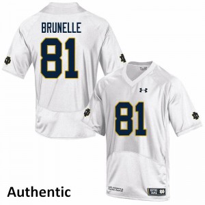 Mens Notre Dame Fighting Irish Jay Brunelle #81 White NCAA Authentic Jersey 952591-794