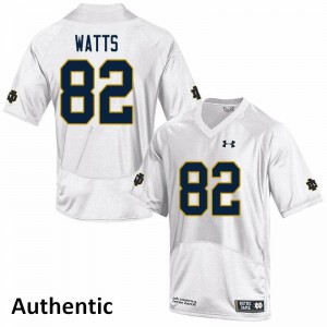 Mens Notre Dame Fighting Irish Xavier Watts #82 Stitched White Authentic Jersey 808232-644