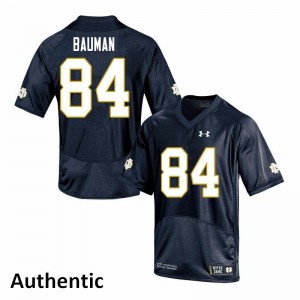 Mens Notre Dame Fighting Irish Kevin Bauman #84 Authentic Navy Official Jersey 370640-705