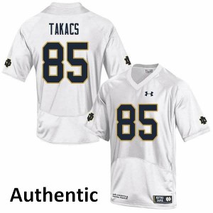 Mens Notre Dame Fighting Irish George Takacs #85 Authentic White Embroidery Jersey 434426-672