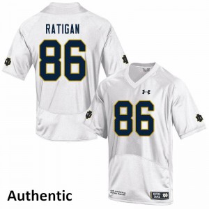 Mens Notre Dame Fighting Irish Conor Ratigan #86 Stitched Authentic White Jerseys 399123-129